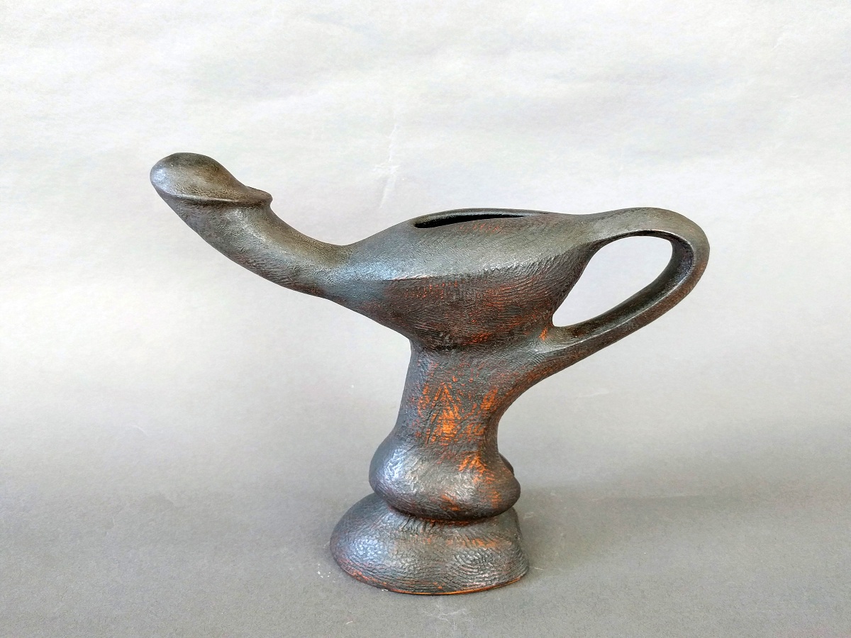Aladdin's Oil Lamp, Clay Sculpture, Karin Swildens