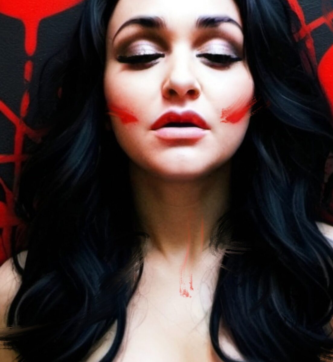 He Keeps Saying I’m Not Enough (Self-Portrait), Digital Photography And Mixed Media On Canvas, M.B. Dallocchio, 12 Inches of Sin VIII