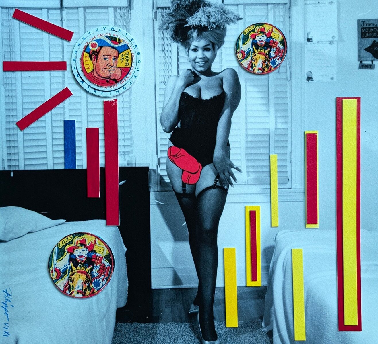 La Nouvelle, Mixed Media Collage on Paper, Nicola Filippo, 12 Inches of Sin VIII, Le Salon des Refusés Péché